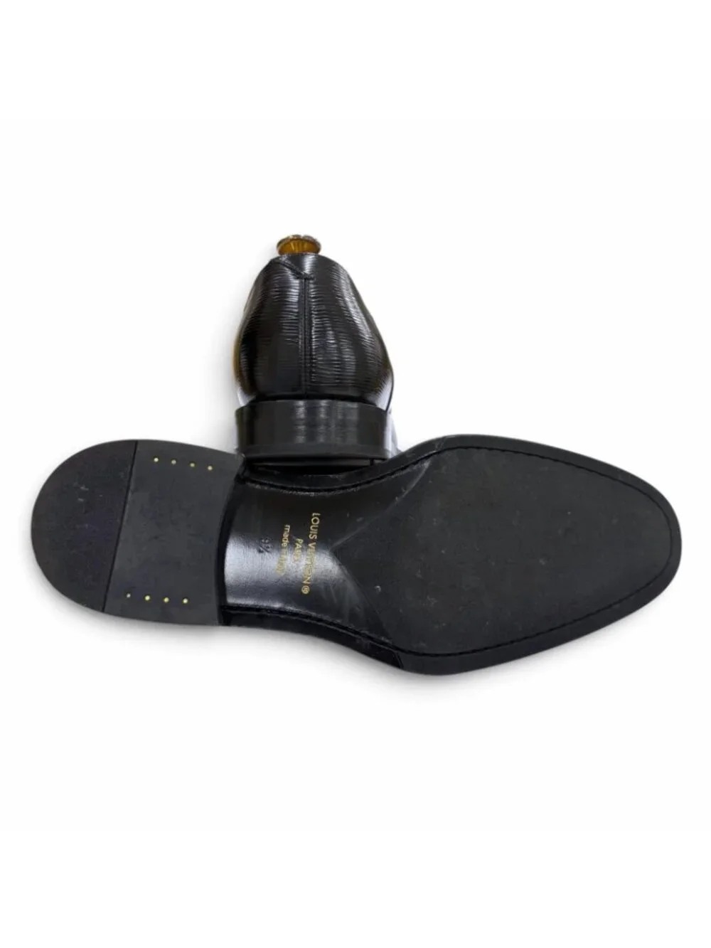 Louis Vuitton Kensington Derby Epi Plain Toe Lace-up Open Lacing Leather Shoes